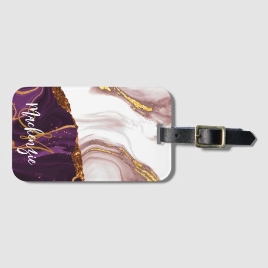 Étiquette À Bagage Texture Abstraite de marbre (Devant Horizontal)