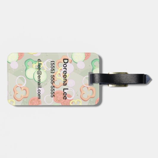 Étiquette À Bagage Texture Avec Tranches De Légumes (Dos horizontal)