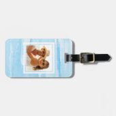 Étiquette À Bagage Texture bleue Abstraite| Ajouter votre nom (Devant horizontal)