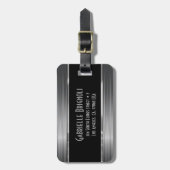 Étiquette À Bagage Texture brillante en fibre de carbone gris (Devant Vertical)