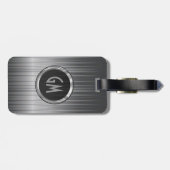 Étiquette À Bagage Texture brillante en fibre de carbone gris (Dos horizontal)