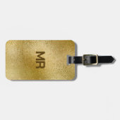 Étiquette À Bagage Texture brillante or iridescente (Devant horizontal)