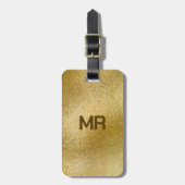 Étiquette À Bagage Texture brillante or iridescente (Devant Vertical)