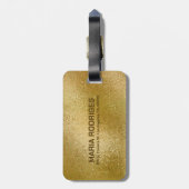 Étiquette À Bagage Texture brillante or iridescente (Dos Vertical)
