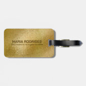 Étiquette À Bagage Texture brillante or iridescente (Dos horizontal)