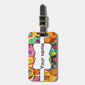 Étiquette À Bagage Texture colorée de trous (Devant Vertical)