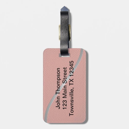 Étiquette À Bagage Texture de basket-ball (Dos Vertical)