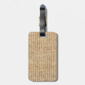 Étiquette À Bagage Texture de Burlap (Dos Vertical)