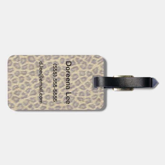 Étiquette À Bagage Texture de fourrure (Dos horizontal)