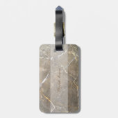 Étiquette À Bagage Texture de marbre Brown cool, Monogramme personnal (Dos Vertical)