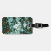 Étiquette À Bagage Texture de marbre vert avec des veines (Devant horizontal)