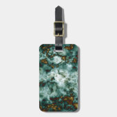 Étiquette À Bagage Texture de marbre vert avec des veines (Devant Vertical)