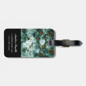 Étiquette À Bagage Texture de marbre vert avec des veines (Dos horizontal)