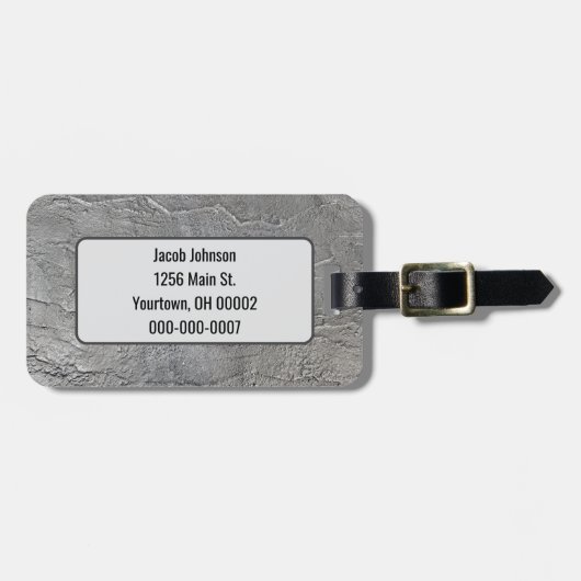 Étiquette À Bagage Texture de roche d'ardoise grise (Devant horizontal)