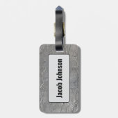 Étiquette À Bagage Texture de roche d'ardoise grise (Dos Vertical)