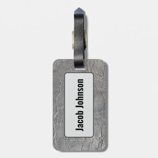 Étiquette À Bagage Texture de roche d'ardoise grise (Dos Vertical)