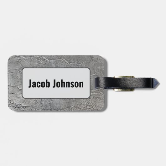 Étiquette À Bagage Texture de roche d'ardoise grise (Dos horizontal)
