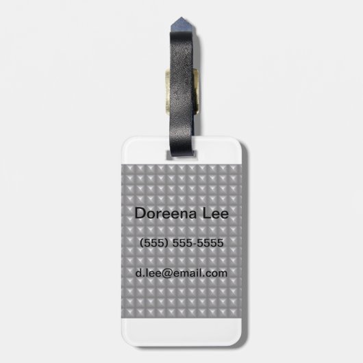 Étiquette À Bagage Texture en acier collé (Dos Vertical)