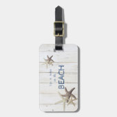 Étiquette À Bagage Texture en bois adorable, Épée, Plage (Devant Vertical)