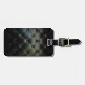 Étiquette À Bagage Texture en cuir noire magnifique (Devant horizontal)