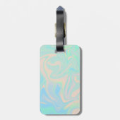 Étiquette À Bagage Texture iridescente olographe de faux liquide (Dos Vertical)