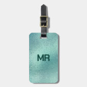 Étiquette À Bagage Texture irisée turquoise chatoyante (Devant Vertical)