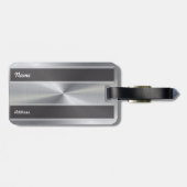 Étiquette À Bagage Texture radiale métallique personnalisée 2 (Dos horizontal)