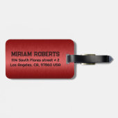 Étiquette À Bagage Texture rouge métallique Texte noir personnalisé (Dos horizontal)