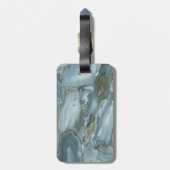 Étiquette À Bagage Texture tendance en marbre, Monogramme personnalis (Dos Vertical)