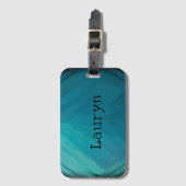 Étiquette À Bagage texture turquoise en verre (Devant Vertical)