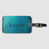 Étiquette À Bagage texture turquoise en verre (Devant Horizontal)