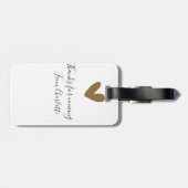 Étiquette À Bagage thanks for coming add name text message gold heart (Dos horizontal)