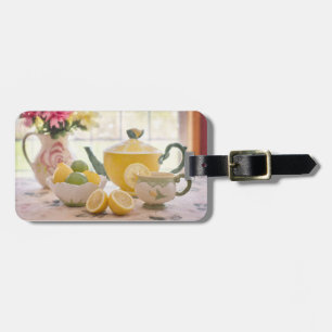 Étiquette À Bagage Thé chaud de l'après-midi avec citrons frais