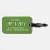 Étiquette À Bagage Thé japonais Matcha Green Latte Teacup Foin (Dos horizontal)