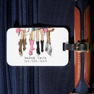 Étiquette À Bagage Thème Cowgirl pour Enterrement de Vie de Jeune Fil