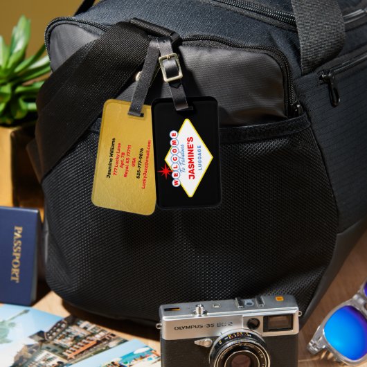 Étiquette À Bagage Thème de Casino de Vegas (Recto & Verso)