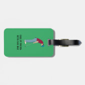 Étiquette À Bagage Thème de golf vert brillant (Dos horizontal)