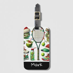 Étiquette À Bagage Thème de Noël Tennis