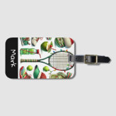 Étiquette À Bagage Thème de Noël Tennis (Devant Horizontal)