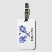 Étiquette À Bagage Thème de tennis Nom monographique (Devant Vertical)