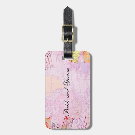 Étiquette À Bagage Thème de voyage de la douche nuptiale (Devant Vertical)