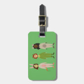 Étiquette À Bagage Thème des amies en pyjama pour filles mignonnes (Devant Vertical)