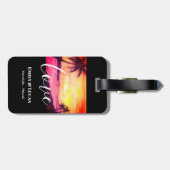 Étiquette À Bagage Thème mariage Plage tropicale Coucher de soleil Co (Dos horizontal)