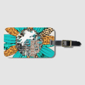 Étiquette À Bagage Thème Rodéo (Devant Horizontal)