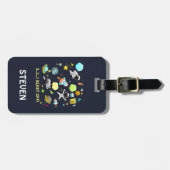 Étiquette À Bagage Thème spatial cool - Astronauts & Rocket Ships (Devant horizontal)