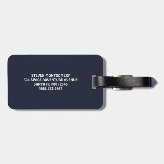 Étiquette À Bagage Thème spatial cool - Astronauts & Rocket Ships (Dos horizontal)