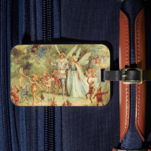 Étiquette À Bagage Thumbelina et Prince Mariage, contes Vintages de f