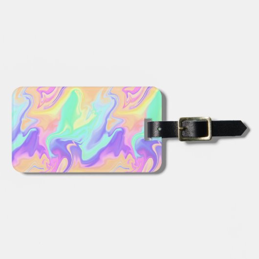 Étiquette À Bagage Tie Dye Swirl Pastel Super (Devant horizontal)