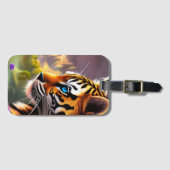 Étiquette À Bagage Tiger Cub, Fleurs Violettes (Devant Horizontal)