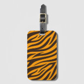 Étiquette À Bagage Tiger Gravure noire Orange motif en peau d'animal (Devant Vertical)